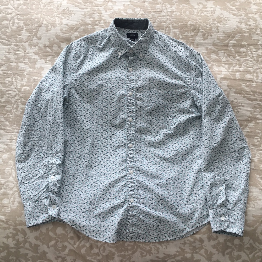 J. Crew Floral Print Long Sleeve Button Down Shirt